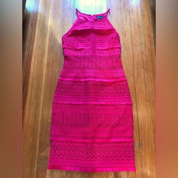 Laundry By Shelli Segal Dresses & Skirts - Laundry by Shelli Segal pink sleeveless dress, embroidered front, size 8